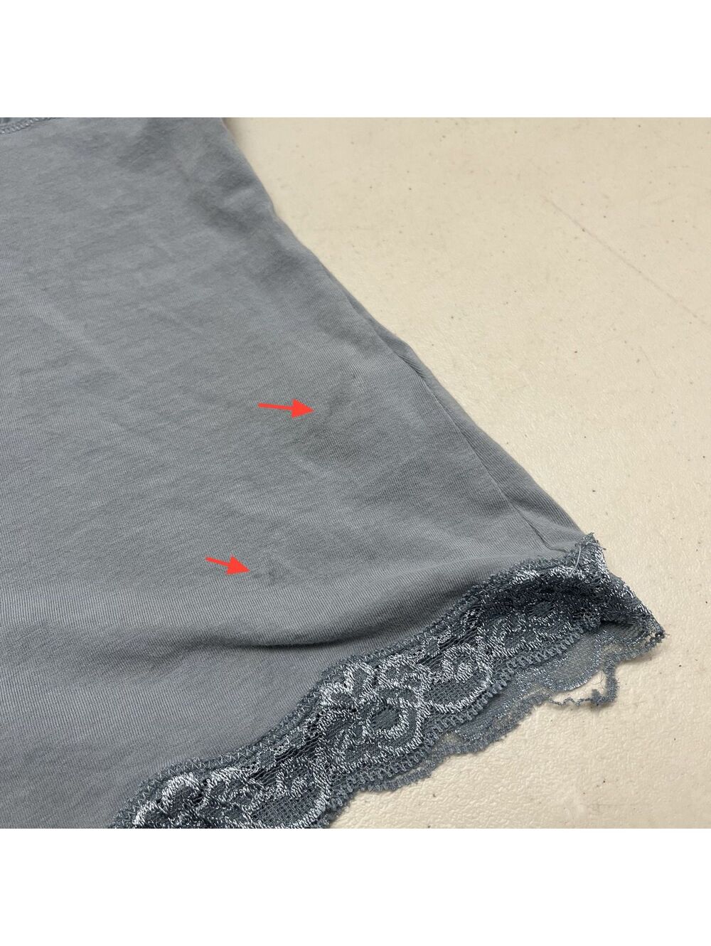 Y2K Mexx Grey Ish Blue Lace Trim Camisole Sz L Coquette 2000s Bella Swan Fairy - Picture 6 of 9
